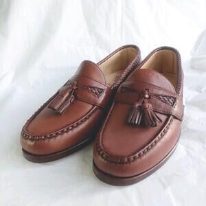 Allen Edmonds Maxfield Leather Braided Tasseled Loafer Chili Shoes Sz 9 3E 47716